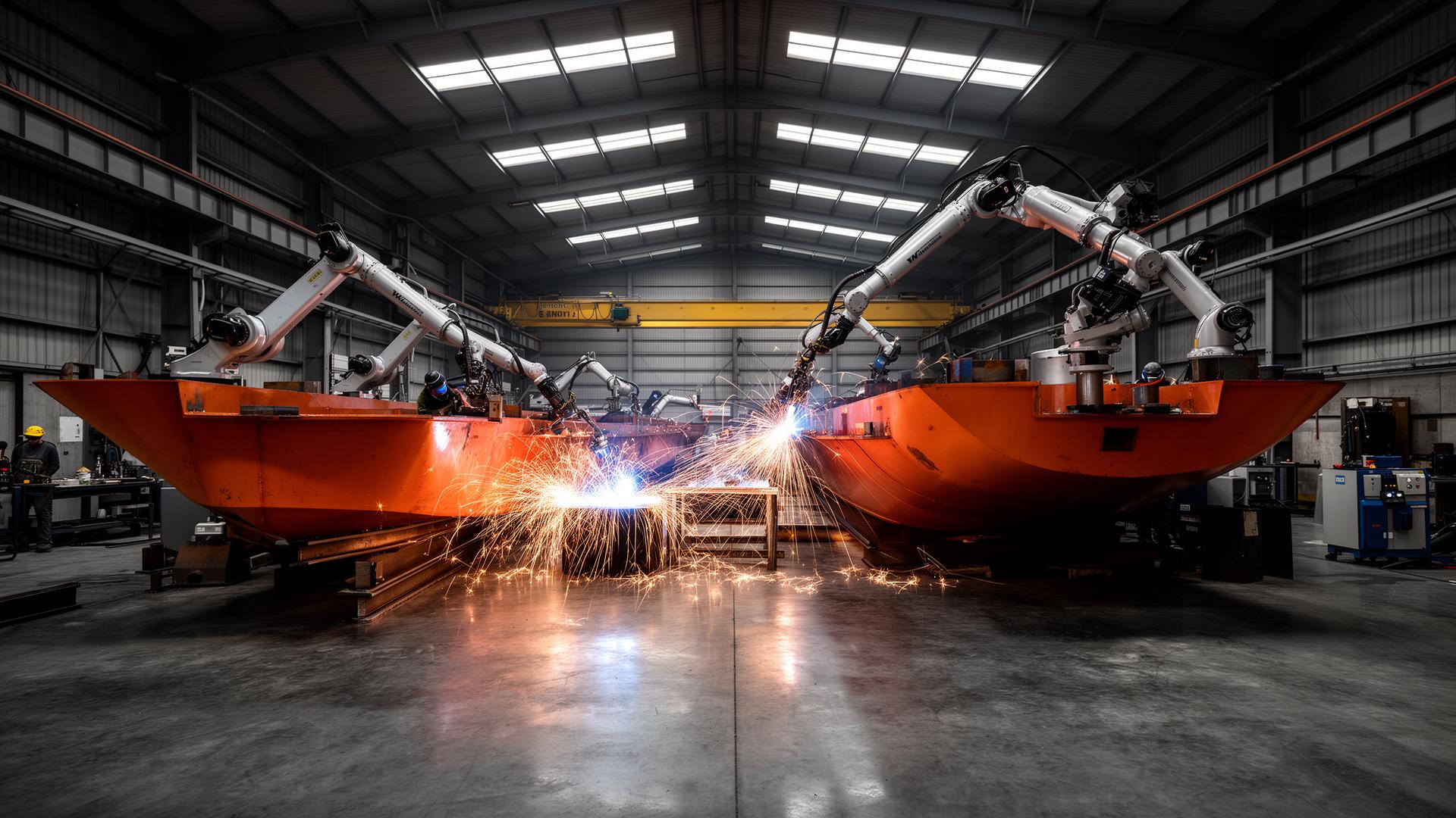 Sentinel fabrication shop with robotic welders